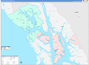 Hoonah Angoon County Wall Map Color Cast Style